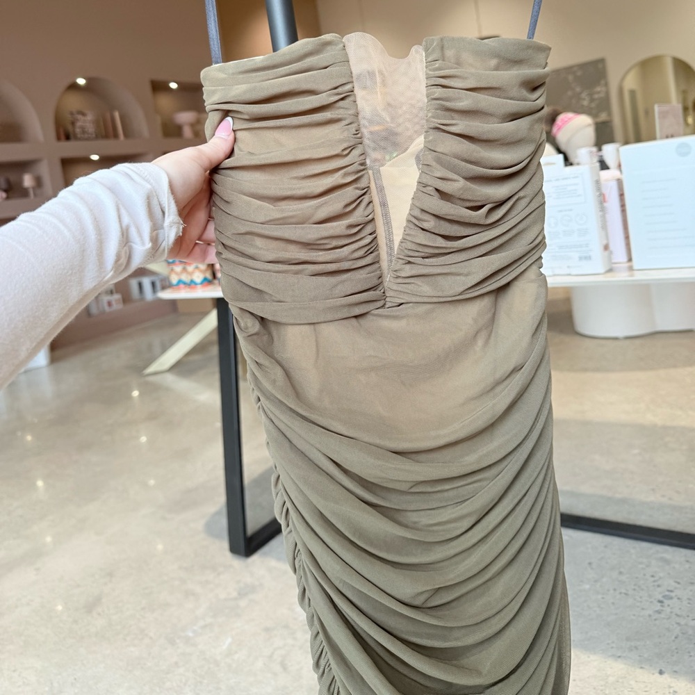 Elegant Mini Mesh Ruched Dress